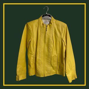 Bradley Bayou Women's Gold Leather Jacket - Size Medium (6-8)
